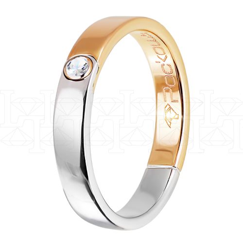 Фото - Кольцо обручальное из цветного золота с бриллиантом из коллекции "Парные обручальные кольца" R4154-4827 (210)