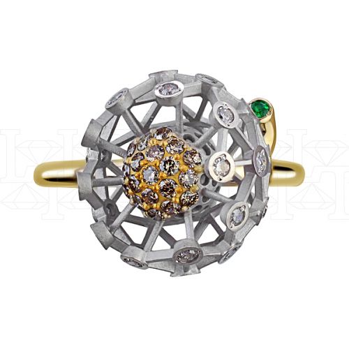 Фото - Кольцо из цветного золота с бриллиантами из коллекции "Русское поле" R7974-10991 (715)