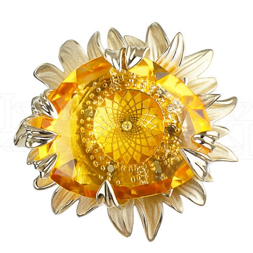 Фото - Кольцо из желтого золота с цитрином и бриллиантами из коллекции "Забава" R5868-7552 (716)