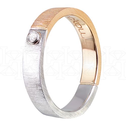 Фото - Кольцо обручальное из цветного золота с бриллиантом из коллекции "Парные обручальные кольца" R4159-4832-07 (210)