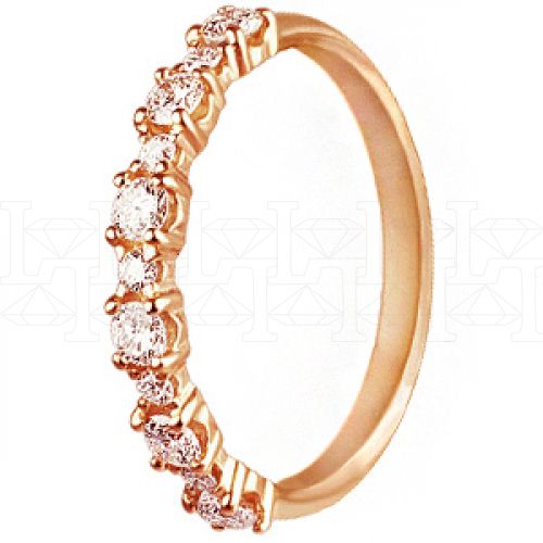 Фото - Кольцо обручальное из рыжего золота с бриллиантами из коллекции "Обручальные кольца с дорожкой" R3162-4248 (241)