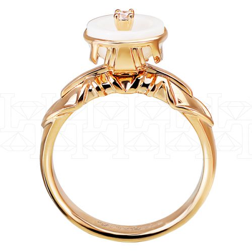 Фото - Кольцо из рыжего золота с бриллиантом из коллекции "Chrysler Building" R4344-5774 (721)