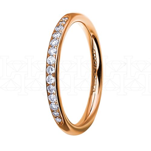 Фото - Кольцо из рыжего золота с бриллиантами из коллекции "Обручальные кольца с дорожкой" R8079-11167 (241)