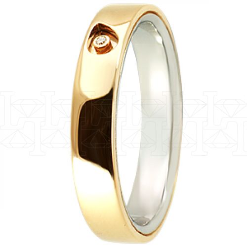 Фото - Кольцо двойное из цветного золота с бриллиантом из коллекции "Двойные обручальные кольца" R2489-3070 (242)