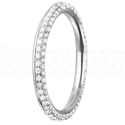 Фото - Кольцо обручальное из белого золота с бриллиантами из коллекции "Обручальные кольца с дорожкой" R4033-4805 (241)