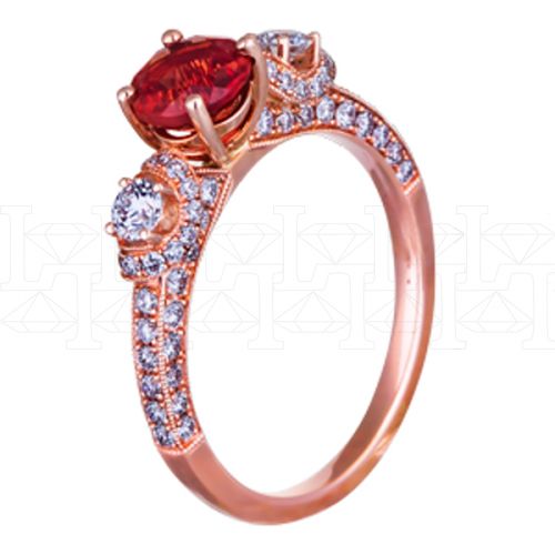 Фото - Кольцо из рыжего золота с бриллиантами R08618A (530)