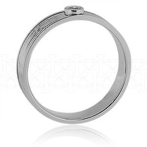 Фото - Кольцо обручальное из белого золота с бриллиантом из коллекции "Обручальные кольца с  одним бриллиантом" VDR.Y0408 (243)