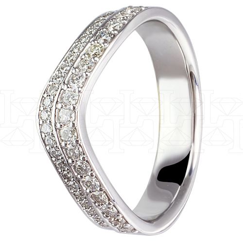 Фото - Кольцо обручальное из белого золота с бриллиантами из коллекции "Обручальные кольца с дорожкой" R3736-4492 (241)