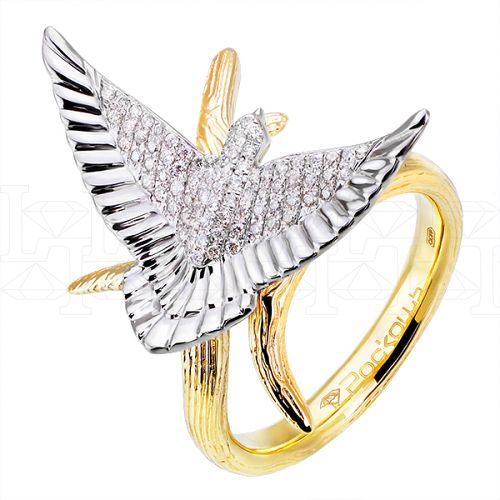 Фото - Кольцо из цветного золота с бриллиантами из коллекции "Птички" R4604-5432 (711)