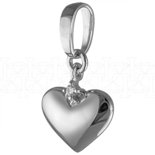 Фото - Подвеска сердце из рыжего золота с бриллиантом P3949-4587 (193)