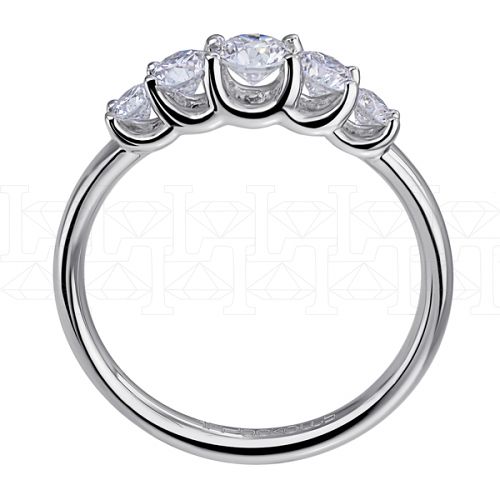 Фото - Кольцо из белого золота с бриллиантами из коллекции "Обручальные кольца с дорожкой" R5382-10145 (241)