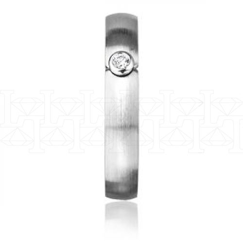 Фото - Кольцо обручальное из белого золота с бриллиантом из коллекции "Парные обручальные кольца" VDR.Y0436 (210)