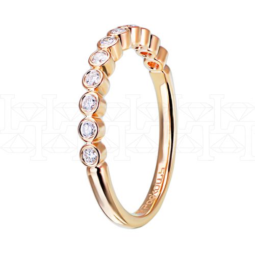 Фото - Кольцо обручальное из рыжего золота с бриллиантами из коллекции "Обручальные кольца с дорожкой" R5926-8106 (241)