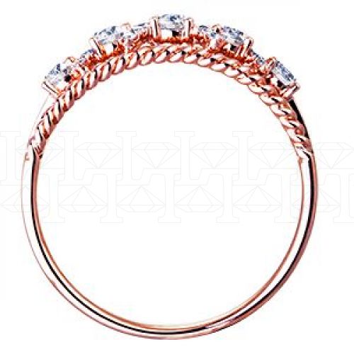 Фото - Кольцо из рыжего золота с бриллиантами из коллекции "Обручальные кольца с дорожкой" R19593 (241)