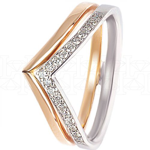 Фото - Кольцо обручальное из белого золота с бриллиантами из коллекции "Обручальные кольца с дорожкой" R3735-4491 (241)