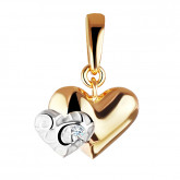 Подвеска сердце из белого золота с бриллиантом P3952-4654 (193)