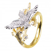Кольцо из цветного золота с бриллиантами из коллекции "Птички" R4606-5998 (711)
