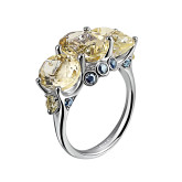 Кольцо из белого золота с цветными сапфирами из коллекции "Акварель" R7046-11696 (420)
