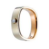 Кольцо квадратное из бело-рыжего золота с бриллиантом из коллекции "Парные обручальные кольца" R4969-13131 (210)