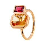Кольцо из рыжего золота с цитрином из коллекции "Акварель" R8566-12126 (420)