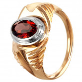 Кольцо из рыжего золота с рубином из коллекции "Талисман" R3416-5840 (331)