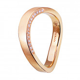 Кольцо обручальное из рыжего золота с бриллиантами из коллекции "Обручальные кольца с дорожкой" R3193-3988-34 (241)