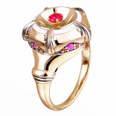 Кольцо из рыжего золота с рубином из коллекции "Ольга" R3661-4434 (772)