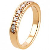 Кольцо обручальное из рыжего золота с бриллиантами из коллекции "Обручальные кольца с дорожкой" R3178-3984 (241)