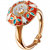 Кольцо из рыжего золота с бриллиантом из коллекции "Ольга" R3468-4313 (772)