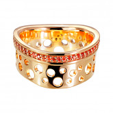Кольцо из рыжего золота с цветными сапфирами R6421-8608 (717)
