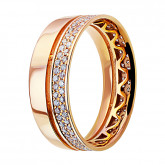 Кольцо из рыжего золота с бриллиантами из коллекции "Парные обручальные кольца" R8031-11089 (210)