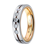 Кольцо обручальное из цветного золота с бриллиантами из коллекции "Обручальные кольца с дорожкой" R3858-4768 (241)