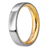 Кольцо двойное из цветного золота с бриллиантом из коллекции "Двойные обручальные кольца" R100-H1T4T7W40-01 (242)