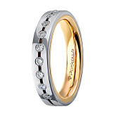 Кольцо обручальное из цветного золота с бриллиантами из коллекции "Обручальные кольца с дорожкой" R3859-4769 (241)