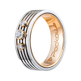 Кольцо из бело-рыжего золота с бриллиантом из коллекции "Парные обручальные кольца" R4372-10382 (210)