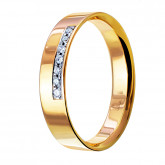 Кольцо обручальное из рыжего золота с бриллиантами из коллекции "Обручальные кольца с дорожкой" R100-H1T7W40-7 (241)