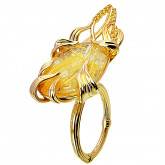 Кольцо из желтого золота с цветными сапфирами из коллекции "Русское поле" R7672-10592 (715)