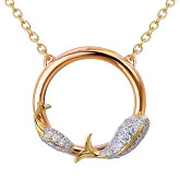 Подвеска из цветного золота с бриллиантами из коллекции "Рыбка золотая" P7295-10015 (709)