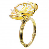 Кольцо из желтого золота с цветными сапфирами из коллекции "Русское поле" R7670-10590 (715)
