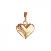 Подвеска сердце из рыжего золота с бриллиантом P3948-4586 (193)