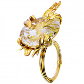 Кольцо из желтого золота с цветными сапфирами из коллекции "Русское поле" R7671-10591 (715)