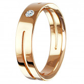 Кольцо обручальное из белого золота с бриллиантом из коллекции "Обручальные кольца с  одним бриллиантом" R4000-4698 (243)