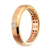 Кольцо из рыжего золота с бриллиантами из коллекции "Парные обручальные кольца" R8406-11833 (210)