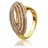Кольцо из цветного золота с коньячными бриллиантами R08049-1