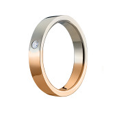 Кольцо обручальное из цветного золота с бриллиантом из коллекции "Парные обручальные кольца" R4154-4828 (210)