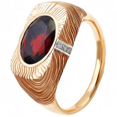 Кольцо из рыжего золота с бриллиантом из коллекции "Талисман" R2275-2611 (331)