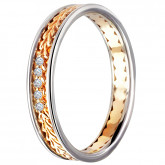 Кольцо обручальное из цветного золота с бриллиантами из коллекции "Обручальные кольца с дорожкой" R3225-4751 (241)