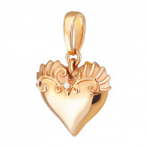 Подвеска сердце из рыжего золота с бриллиантом P3951-4648 (193)
