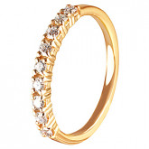 Кольцо обручальное из рыжего золота с бриллиантами из коллекции "Обручальные кольца с дорожкой" R3157-3861 (241)