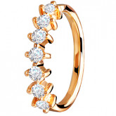 Кольцо обручальное из белого золота с бриллиантами из коллекции "Обручальные кольца с дорожкой" R3167-5393 (241)